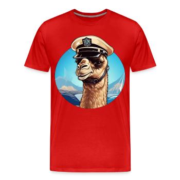 Kamel Polizist - Männer Premium Bio T-Shirt - Rot - Vorne - Damien (186cm)