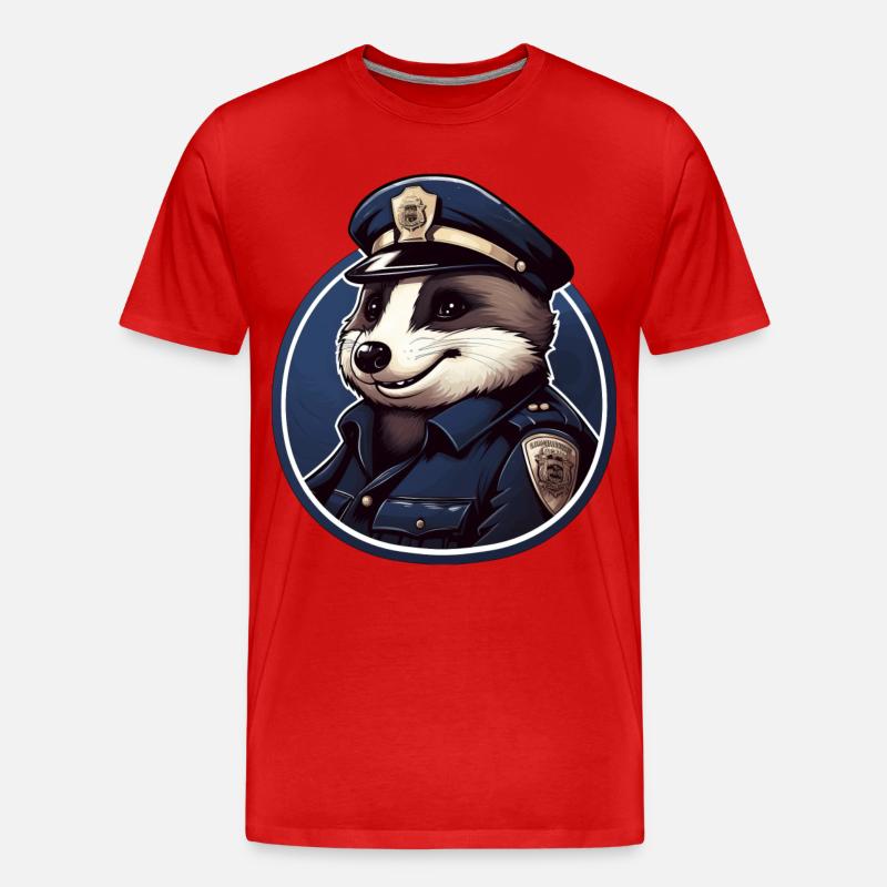 Dachs Polizei - Männer Premium Bio T-Shirt - Rot