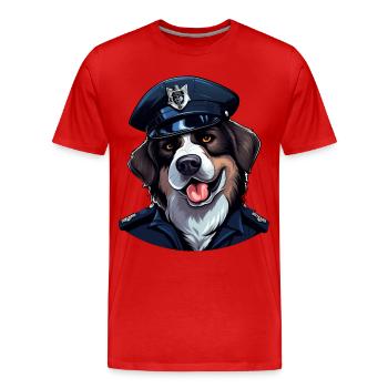 Chiens Police - T-shirt bio Premium Homme - rouge - Devant - Damien (186cm)