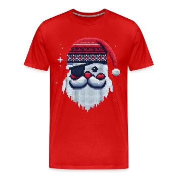 Père Noël Kawaii tricot patron - T-shirt bio Premium Homme - rouge - Devant - Damien (186cm)
