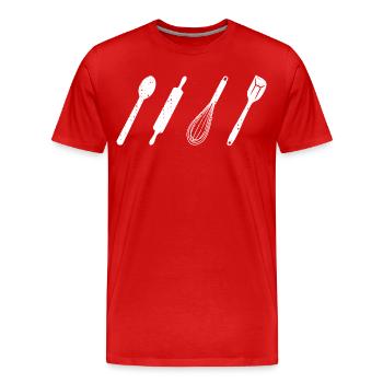 Backutensilien - Männer Premium Bio T-Shirt - Rot - Vorne - Damien (186cm)