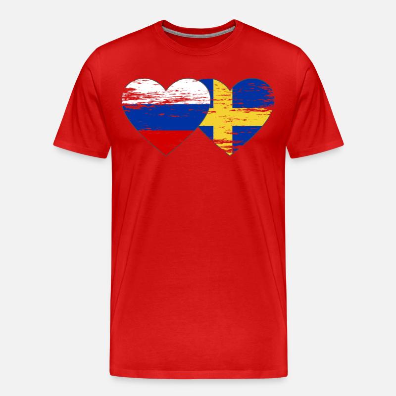 Suède Drapeau russe utilisé - T-shirt bio Premium Homme - rouge