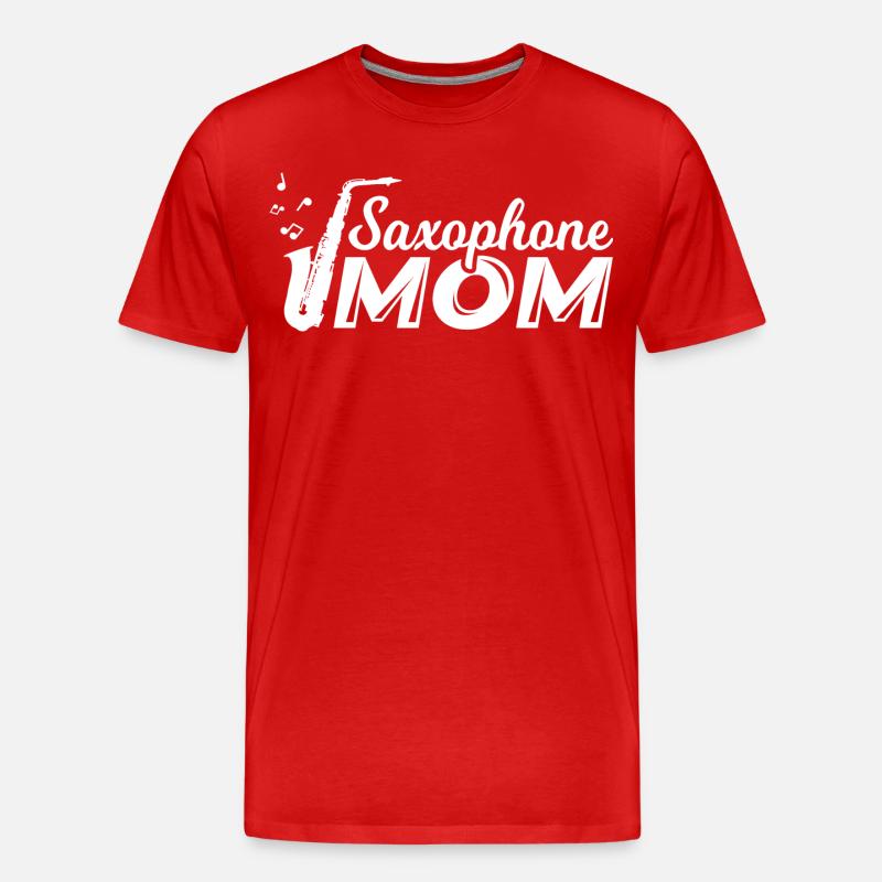 Saxophonist Mutter - Männer Premium Bio T-Shirt - Rot