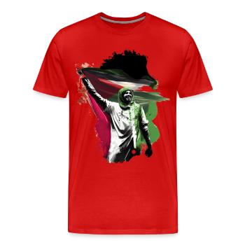 Liberté pour la Palestine Drapeau palestinien Gaza - T-shirt bio Premium Homme - rouge - Devant - Damien (186cm)