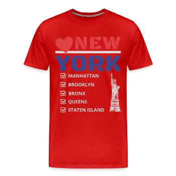 New York City Five Boroughs Love New York Bronx - Men's Premium Organic T-Shirt - red - Front - Damien (186cm)