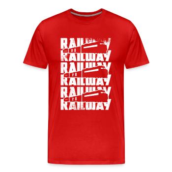 Croquis de train - T-shirt bio Premium Homme - rouge - Devant - Damien (186cm)