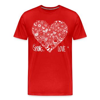 spring love - Männer Premium Bio T-Shirt - Rot - Vorne - Damien (186cm)