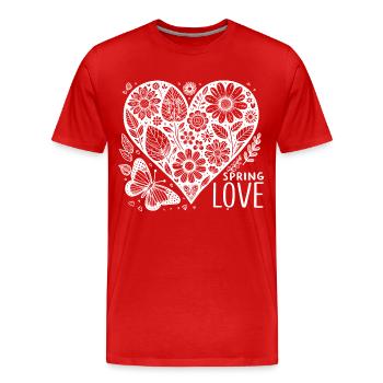 spring love - Männer Premium Bio T-Shirt - Rot - Vorne - Damien (186cm)