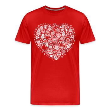 Winter- Snow - Winter Love- Cold Season - Men's Premium Organic T-Shirt - red - Front - Damien (186cm)