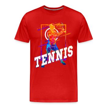Tennis Tennisspielerin Frau Sport Match Verein Fan - Männer Premium Bio T-Shirt - Rot - Vorne - Damien (186cm)