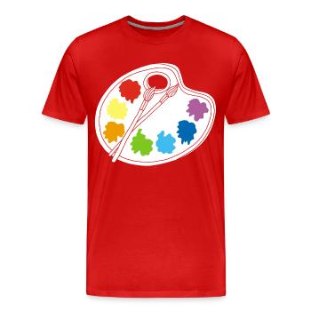 Artist (white) - Men's Premium Organic T-Shirt - red - Front - Damien (186cm)
