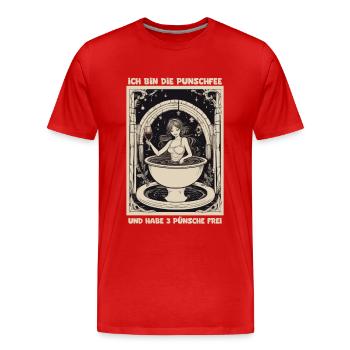 Ich bin die Punschfee Glühwein Weihnachten - Männer Premium Bio T-Shirt - Rot - Vorne - Damien (186cm)