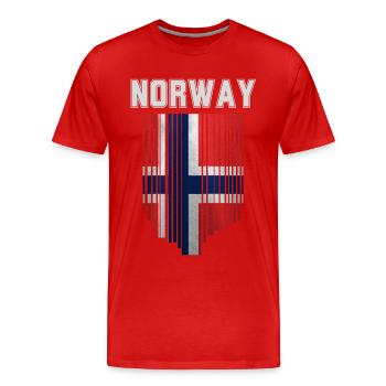 Norwegian flag, Norwegian pride - Men's Premium Organic T-Shirt - red - Front - Damien (186cm)