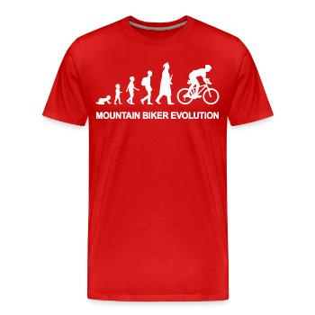 Vom Kind zum Mountainbiker - Männer Premium Bio T-Shirt - Rot - Vorne - Damien (186cm)