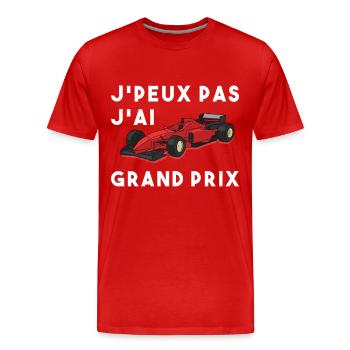 Je peux pas j ai grand prix - T-shirt bio Premium Homme - rouge - Devant - Damien (186cm)