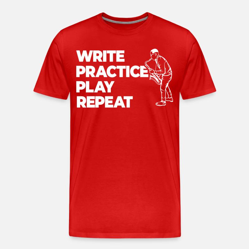 Writing, practicing, playing, repeating - Men's Premium Organic T-Shirt - red