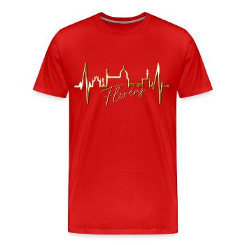 Florenz Skyline Italien Herzschlag I Love Firenze - Männer Premium Bio T-Shirt - Rot - Vorne - Damien (186cm)