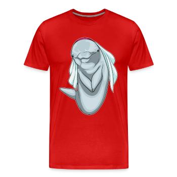 Dauphin voile de mariée mariage - T-shirt bio Premium Homme - rouge - Devant - Damien (186cm)