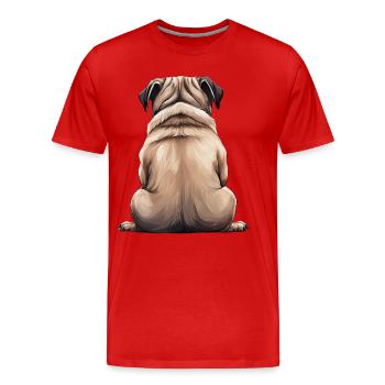 Mops - Männer Premium Bio T-Shirt - Rot - Vorne - Damien (186cm)