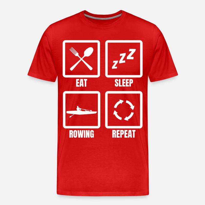 Manger, dormir, ramer, répéter - T-shirt bio Premium Homme - rouge