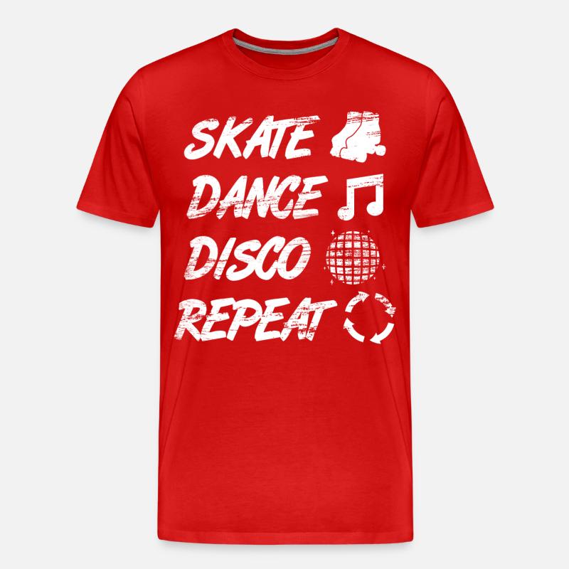 Rollschuh Disco - Männer Premium Bio T-Shirt - Rot