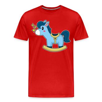 Süßes Schaukelpferd - Männer Premium Bio T-Shirt - Rot - Vorne - Damien (186cm)
