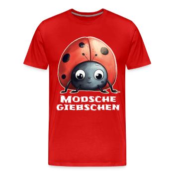 Modschegiebchen Marienkäfer Sächsisch Geschenk - Männer Premium Bio T-Shirt - Rot - Vorne - Damien (186cm)