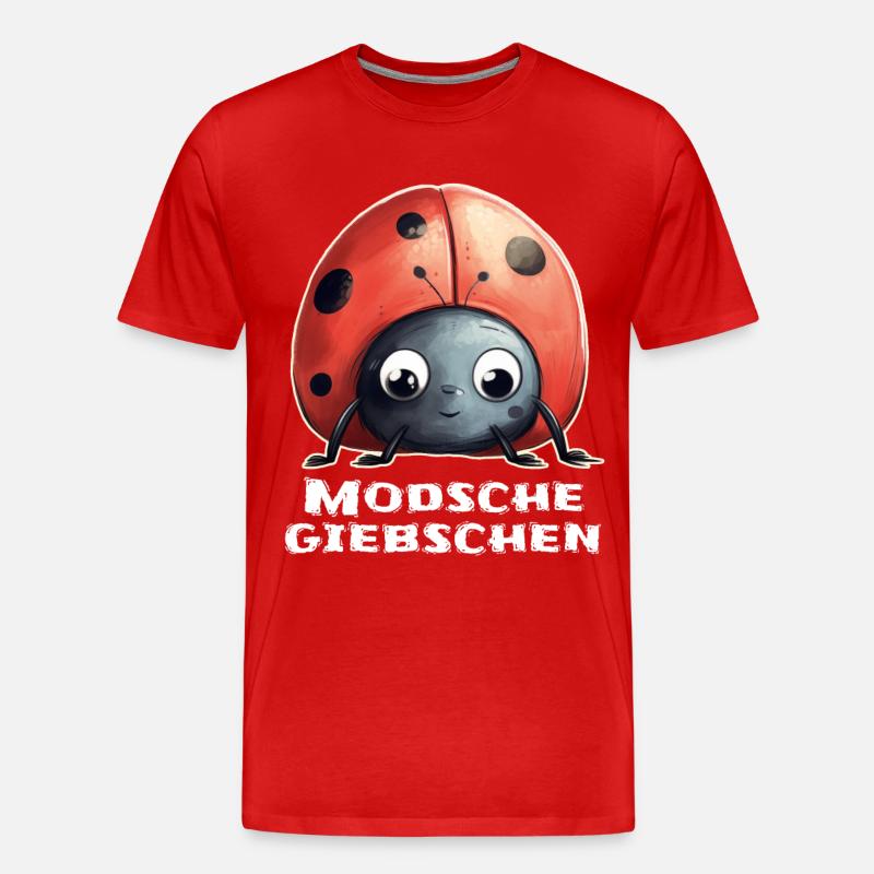 Modschegiebchen Marienkäfer Sächsisch Geschenk - Männer Premium Bio T-Shirt - Rot
