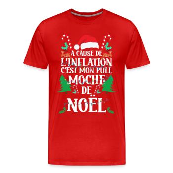 Pull Moche De Noël - T-shirt bio Premium Homme - rouge - Devant - Damien (186cm)