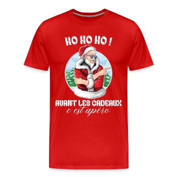 Apéro Cadeaux Pull Moche De Noël Famille Noel - T-shirt bio Premium Homme - rouge - Devant - Damien (186cm)