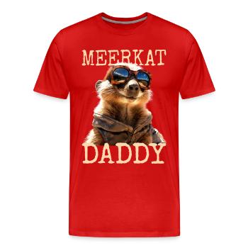 Suricate Papa Papa Fête des Pères Mignon Suricate - T-shirt bio Premium Homme - rouge - Devant - Damien (186cm)