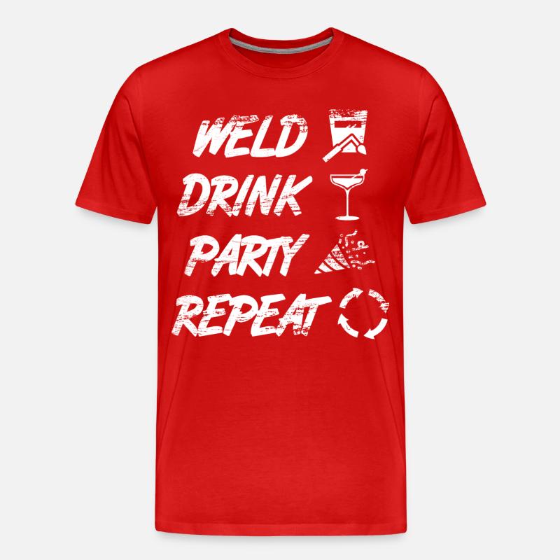 welding, drinking, celebrating, repeating - Men's Premium Organic T-Shirt - red