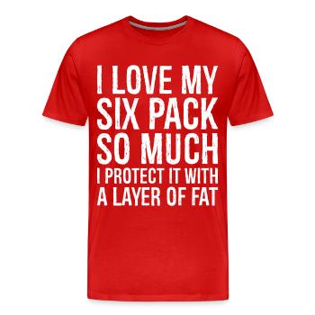 I love my six pack so much funny shirt - Men's Premium Organic T-Shirt - red - Front - Damien (186cm)