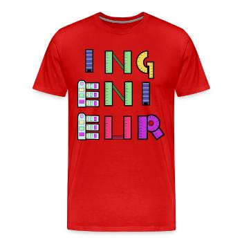 Career, Work, Quote, Job, Engineer, Supervisor - Men's Premium Organic T-Shirt - red - Front - Damien (186cm)