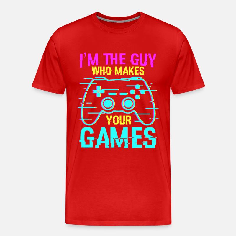 Spielprogrammierer Spruch - Männer Premium Bio T-Shirt - Rot