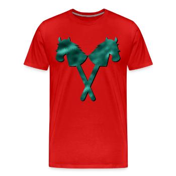 Hobby-Horsing ÉQUITATION - T-shirt bio Premium Homme - rouge - Devant - Damien (186cm)