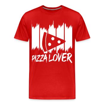 Lustiger Pizza Liebhaber - Männer Premium Bio T-Shirt - Rot - Vorne - Damien (186cm)