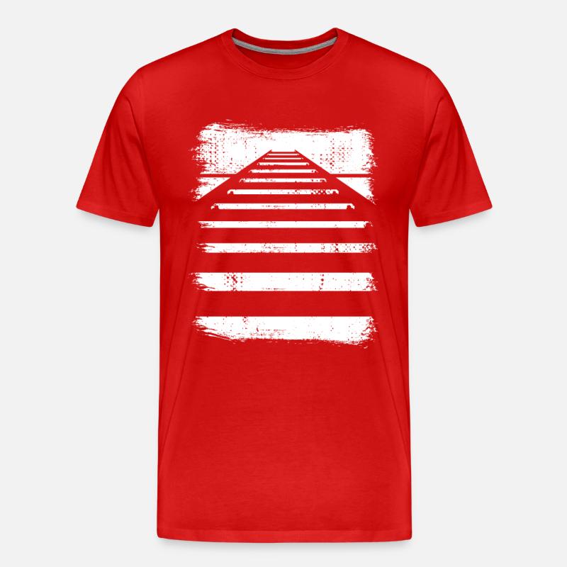 Eisenbahn Gleis - Männer Premium Bio T-Shirt - Rot