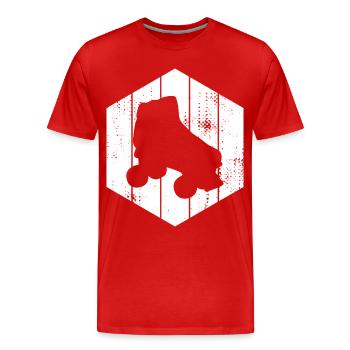 Rollschuhe Skizze - Männer Premium Bio T-Shirt - Rot - Vorne - Damien (186cm)