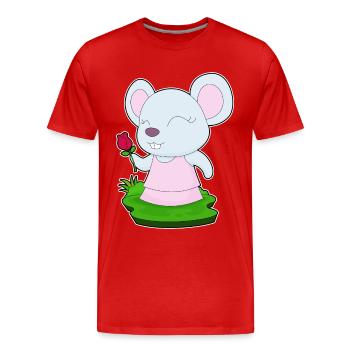 Mouse Rose - T-shirt bio Premium Homme - rouge - Devant - Damien (186cm)
