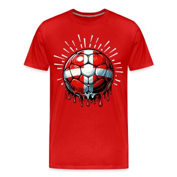 Danemark Fan Shirt - T-shirt bio Premium Homme - rouge - Devant - Damien (186cm)