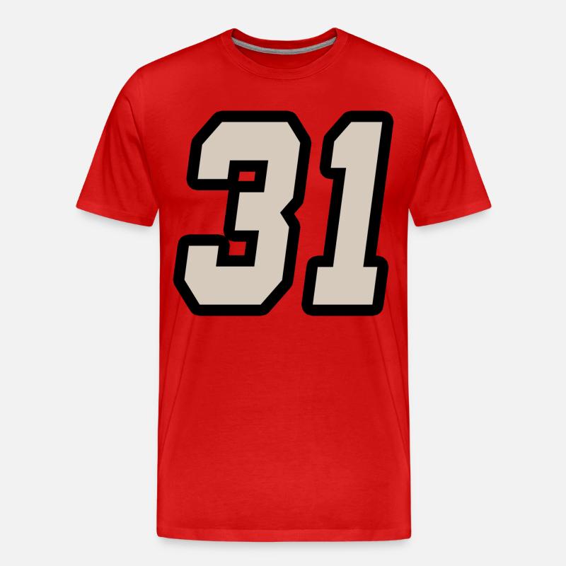 Nummer einunddreißig 31 - Männer Premium Bio T-Shirt - Rot