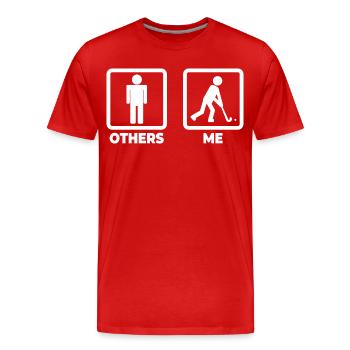 Figurine de bâton de joueur de hockey - T-shirt bio Premium Homme - rouge - Devant - Damien (186cm)