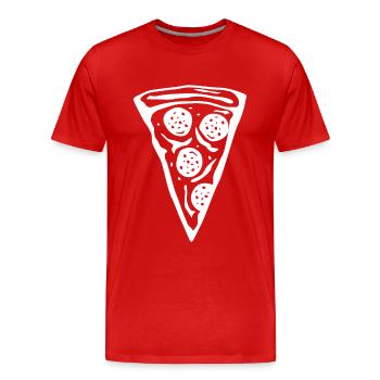 Tranche de pizza - T-shirt bio Premium Homme - rouge - Devant - Damien (186cm)