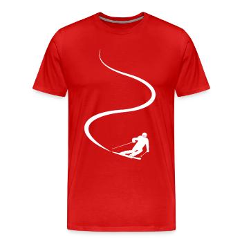 Piste de ski, Après-ski, Sports d’hiver, Vacances au ski - T-shirt bio Premium Homme - rouge - Devant - Damien (186cm)