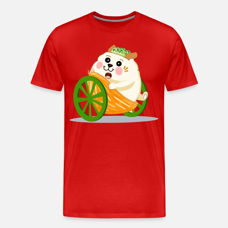 Neugieriges Erdmännchen - Männer Premium Bio T-Shirt - Rot