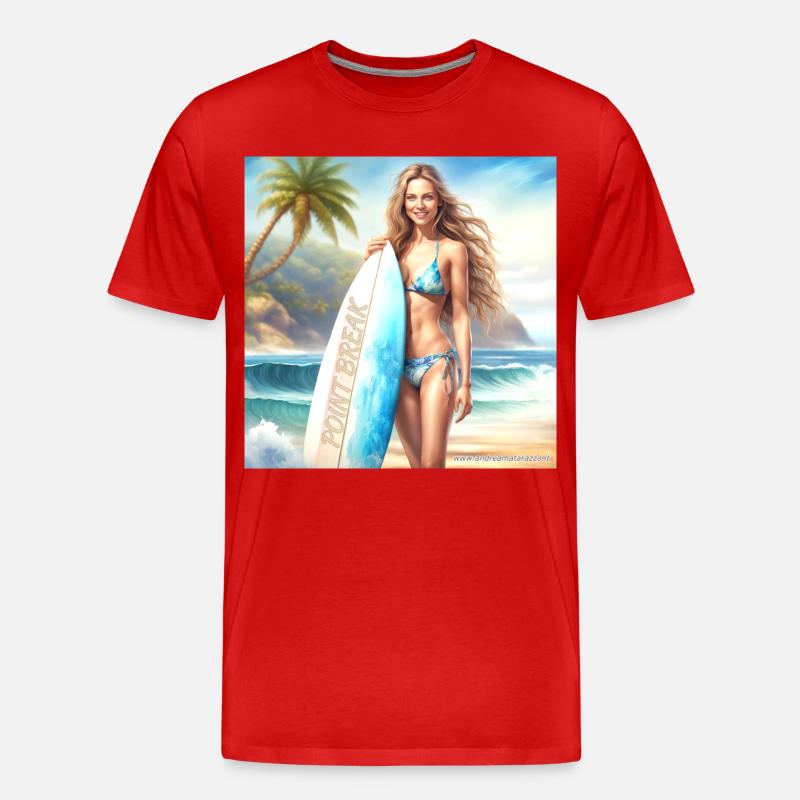 Mädchen Action Surf 2 - Männer Premium Bio T-Shirt - Rot