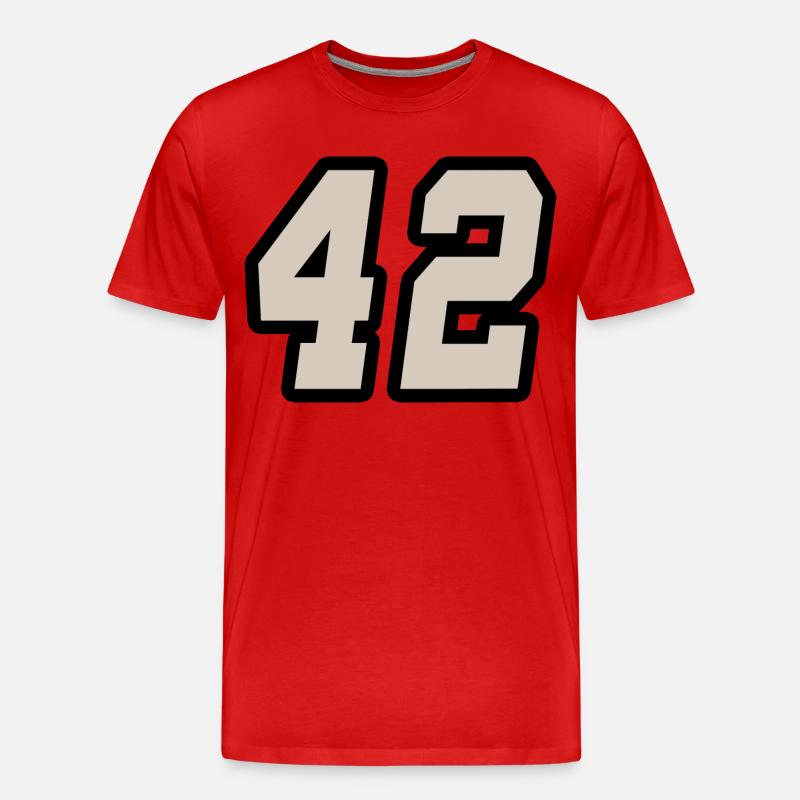 Nummer zweiundvierzig 42 - Männer Premium Bio T-Shirt - Rot