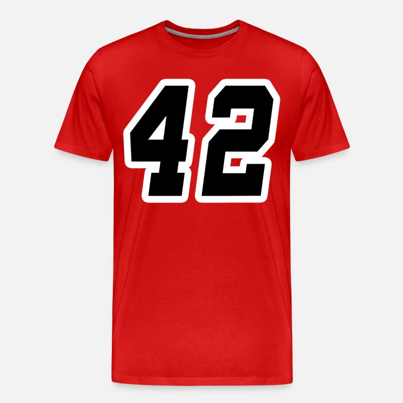Nummer zweiundvierzig 42 - Männer Premium Bio T-Shirt - Rot