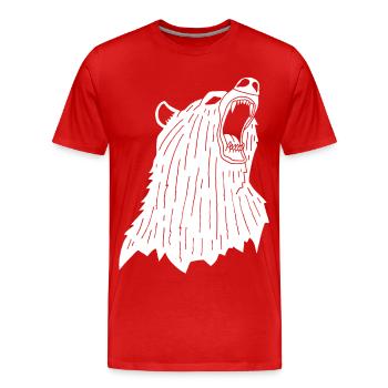 Angry Polar Bear - Men's Premium Organic T-Shirt - red - Front - Damien (186cm)